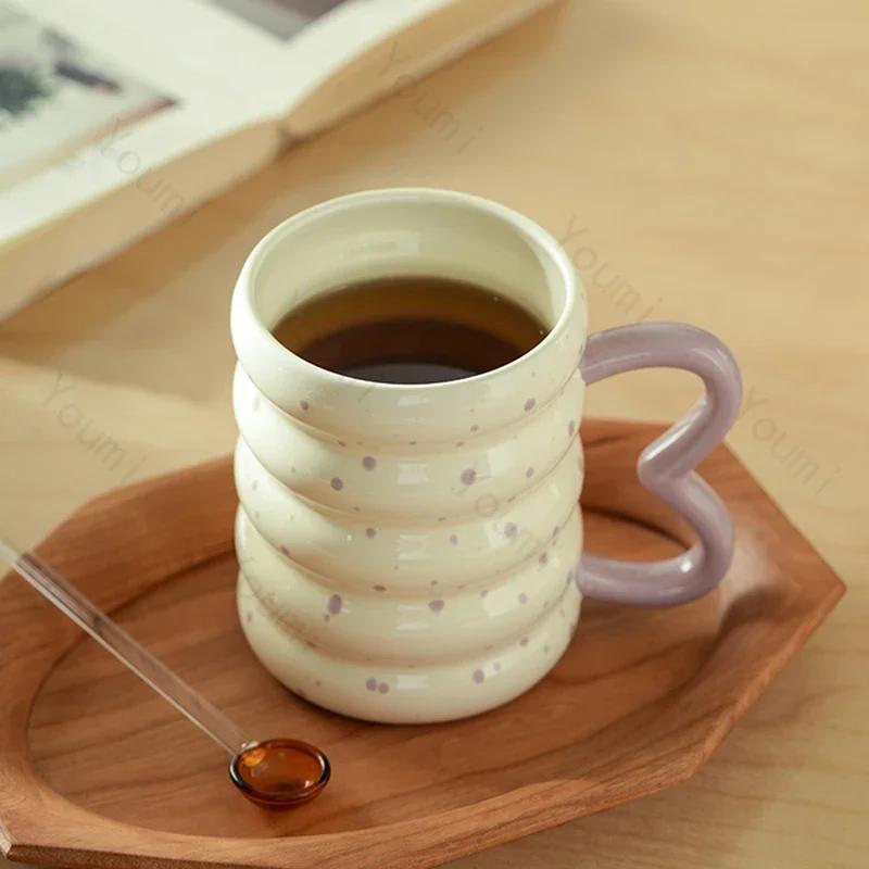 Exquisite Unique Ceramic Mugs Casual Office Cute Water Cup Creative Home Breakfast Milk Cup Afternoon Tea Coffee Cups