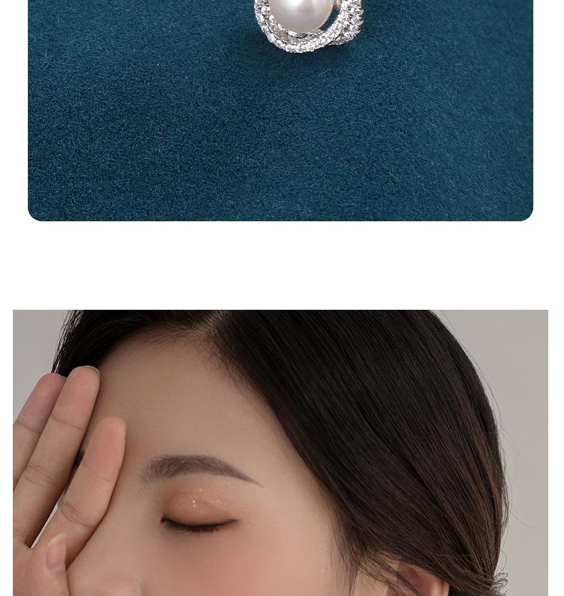 S925 Sterling Silver Diamond-Inlaid Rose Pearl Stud Earrings - Women’s Japanese Korean Niche Luxury, Comfortable for Sleeping with Pierced Ears