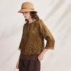 Zhaojun Women's New Chinese Style Mulberry Silk 3/4 Sleeve Top