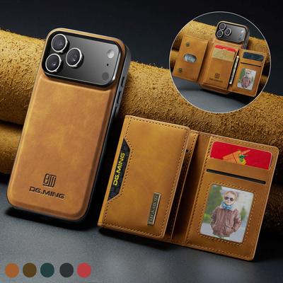 2 In 1 Detachable Magnetic Leather Phone Case for IPhone 17 Air 16 15 14 13 12 11 Plus Pro Max Wallet Cover Cards Holder Pocket