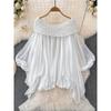 off-Shoulder Fairy Heavy Industry Ruched off-Shoulder Collar Pure Desire Tops