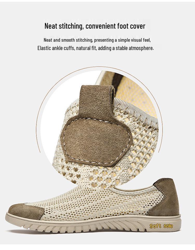 2025 Men's Breathable Mesh Slip-On Casual Shoes – Soft Sole, Large Sizes Available