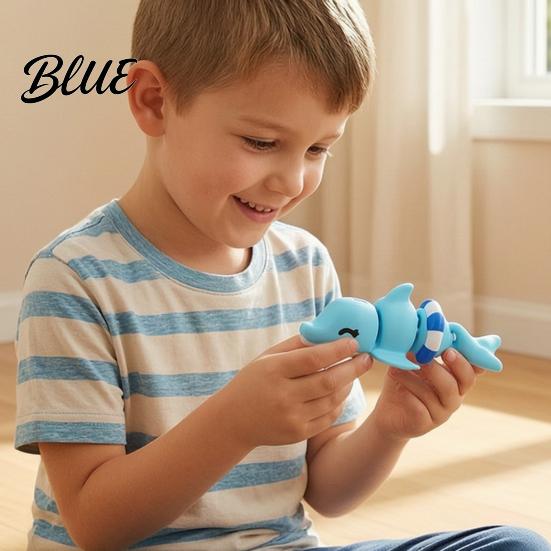 Sea Animal Toy 3D Printed Articulated Dolphin Figurine Swim Ring Fidget Toy Flexible Joints Decor for Backpack Handbag Purse Charm Swimming
