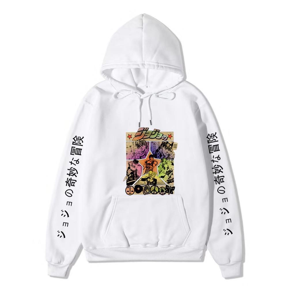JoJo Bizarre Adventure Hoodie Unisex Fleece Sweatshirt Color Manga Print Autumn Winter Pullover