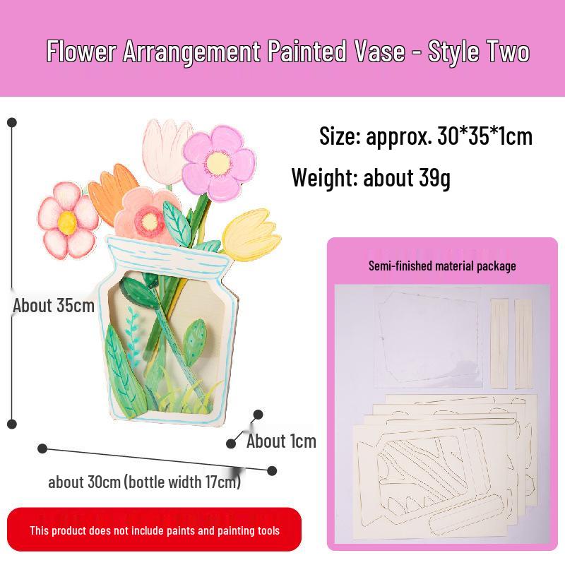 DIY Children s Craft Kit: Flower Arrangement Color Painting Vase for Teacher s Day