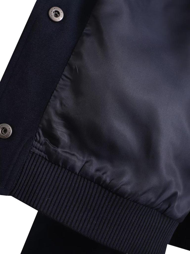 2023 Spring European & American Y2K Stand-up Collar Double Pocket Solid Motorcycle Bomber Jacket