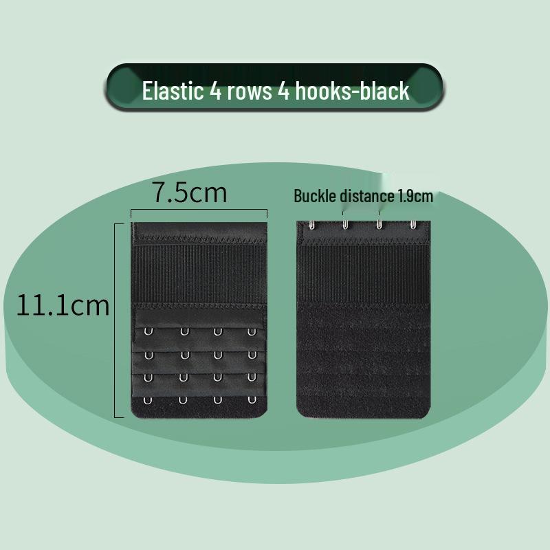 Elastic Bra Extender with Stainless Steel Hooks - Universal Full-Size Bra Back Closure