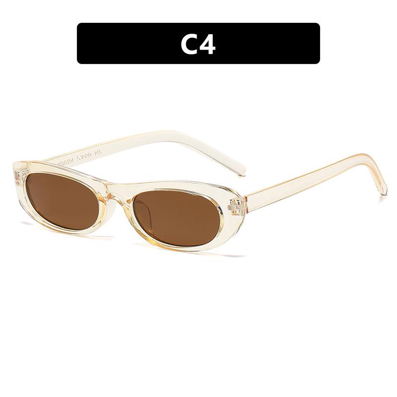 Vintage Simple Small Frame Oval Sunglasses Fashionable High-end Feel Versatile Unique Personality Street Style Sun Glasses