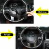 Car Steering Wheel Trim Button Decoration Frame ABS Plastic Cover Sticker Interior Accessories For Ford Everest Ranger 2015-