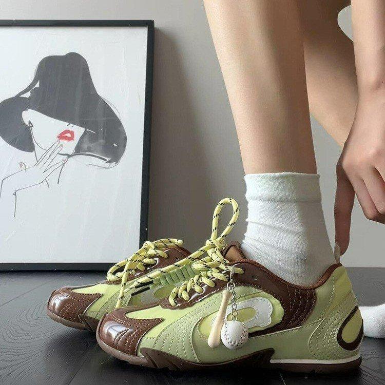 Dexun shoes retro versatile baseball autumn new thin-soled casual sports racing contrasting color Forrest Gump shoes