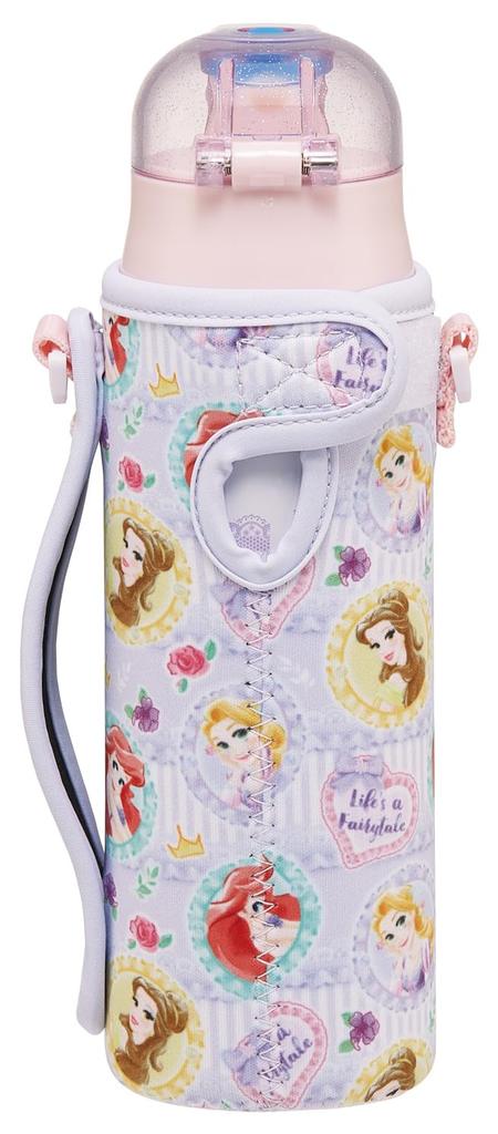 Skater Water Direct with Disney Princess Stainless Sports Kids' Bottle, 470ml, Drink, Cover, Design, Girls, Insulated, Steel, Lightweight, Bottle,