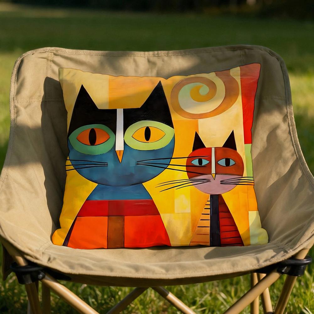 Classic Picasso Cat Oil Cushion Cover Soft Reversible Durable Pillow Cover MultiScene Use for Home Car Daily Comfort
