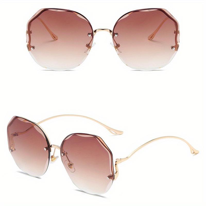 3 buc. Ochelari de soare rotunzi rotunzi cu gradient de moda pentru femei Ochelari de soare fără montură din metal