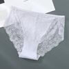 Women's Large Size High Waist Mesh Lace Briefs Breathable Panties
