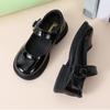 Girls Mary Jane Shoes Patent Leather School Dress Shoes Adjustable Strap Comfortable Fit Durable Sole Suitable for Children