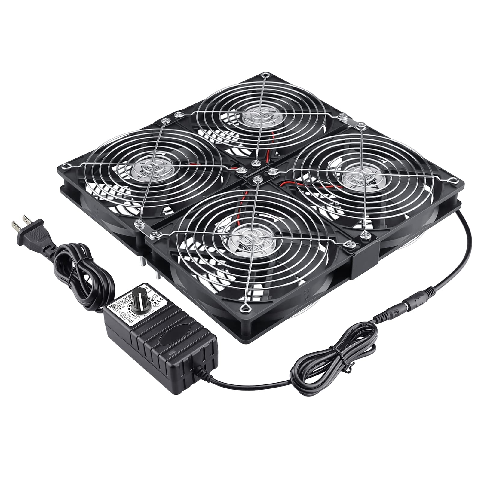 

GDSTIME 4 x 120mm x 25mm Ventilation DC12V Power Supply 4 Speed Cabinet Chassis Cooling Server Workstation Cooling Fan Fan, Fans, AC100V-240V