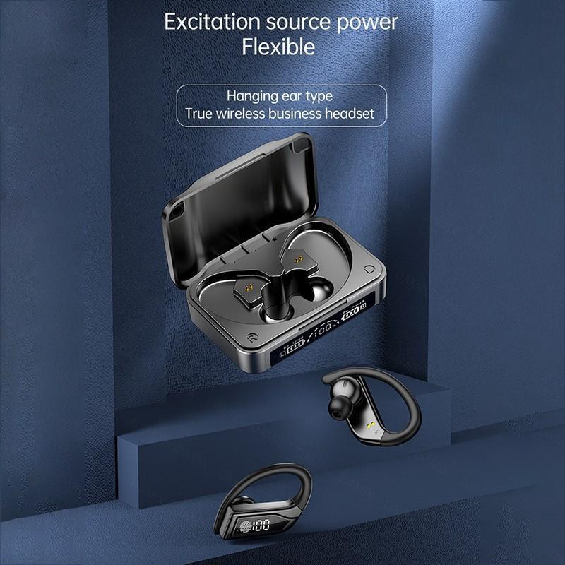 2024 Nowy TWS Bezprzewodowy zestaw słuchawkowy Bluetooth 5.2 Biznesowy wyświetlacz LED Cyfrowy zaczep na ucho IPX7 Wodoodporne słuchawki