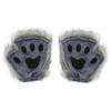 Guantes Pata de Lobo Piel Sintética Gato Manoplas sin Dedos Invierno Cálido Cosplay Halloween Disfraz de Fiesta de Lujo Accesorios