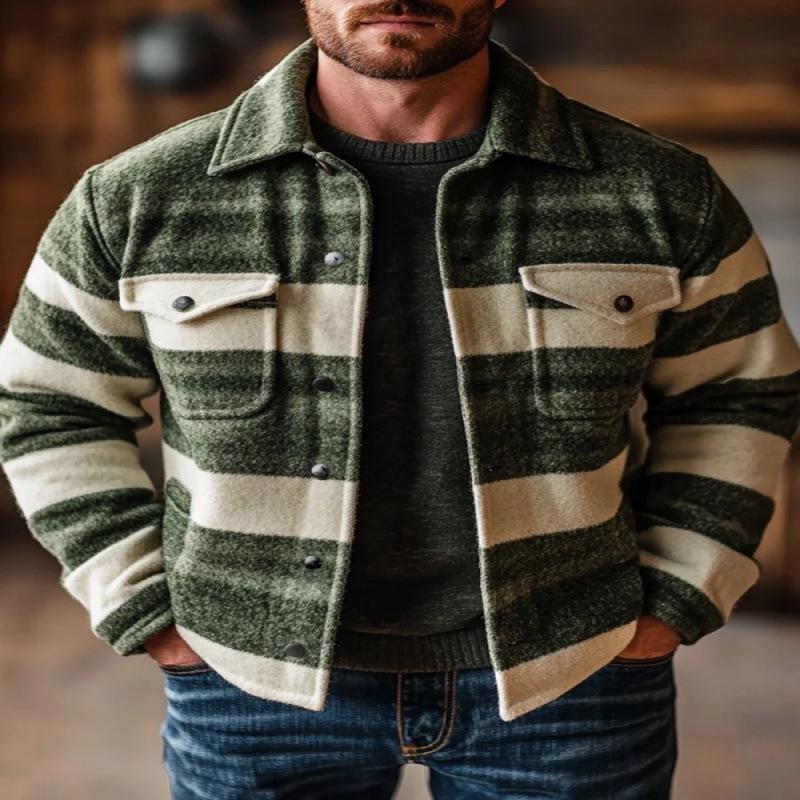 New 2026 Plaid Pattern 3D Printed Men's Regular Fit Double Pocket Jacket Coat