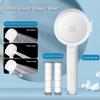 Bathroom White Handheld Supercharged Shower Water Filter Nozzle Household One-Click Stop Water