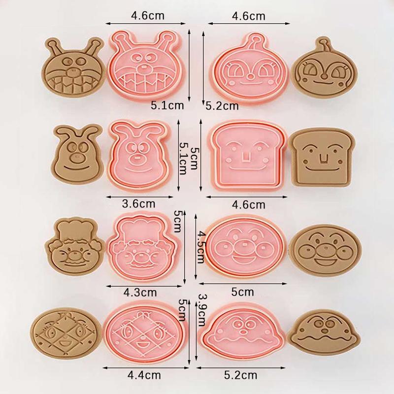 Anpanman 8 Piece Set Shape Cookie Cutters Fondant Cutter Plastic Cookie Mold