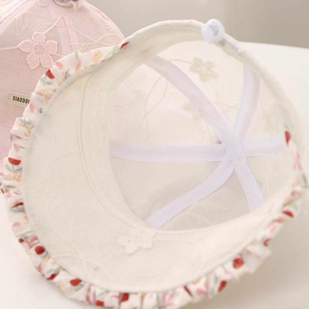 Baby Girls' Lace Sun Protection Hat - Spring/Autumn Breathable Mesh