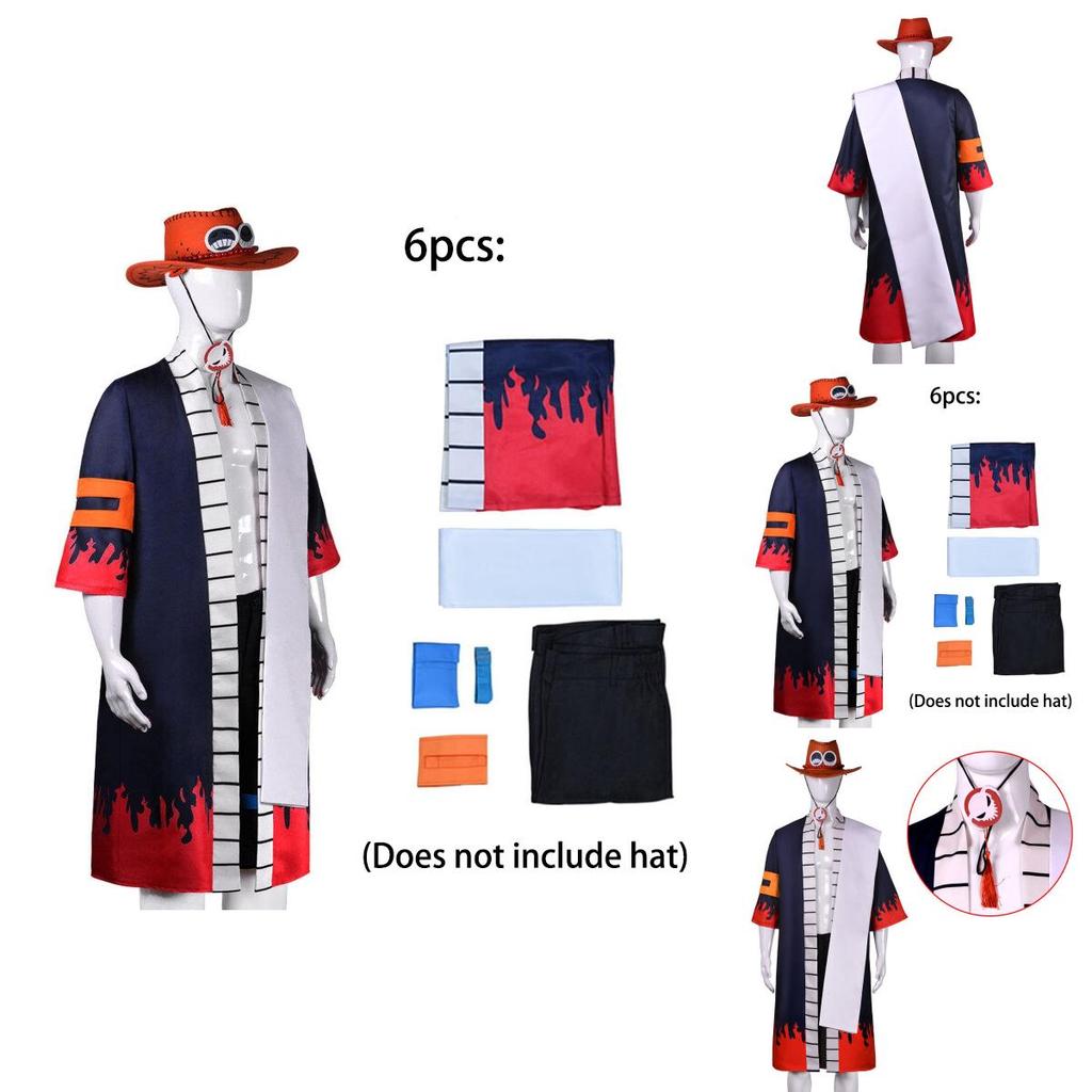 Portgas·d· Ace Cosplay kostým pro dospělé Vysoce věrná uniforma postavy z One Piece