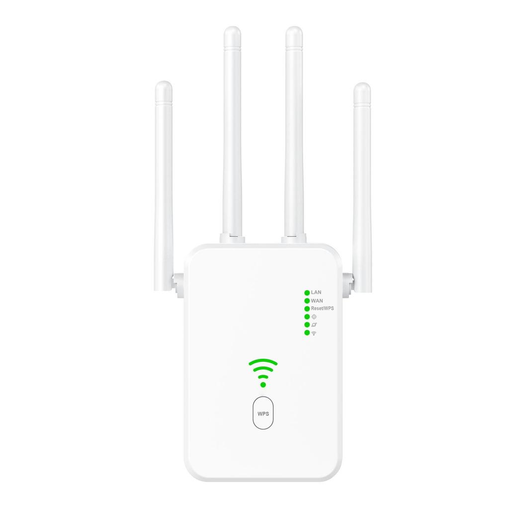 WiFi Repeater Router Signal Booster AC1200M, Dual-Band 2.4G/5G, UK Standard, High Power Gigabit Wireless Amplifier