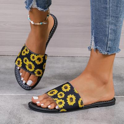 Large Size Cool Slippers Women's Foreign Trade Fashion Versatile Flat Bottom Color Cool Slippers Women's European and American Style Beach Sandals