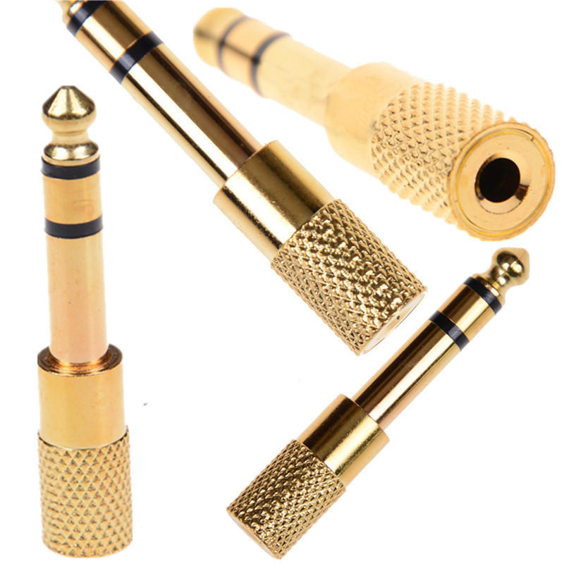 6.5Mm 1/4" Male Plug To 3.5Mm 1/8" Female Jack Stereo Headphone Audio Adapter