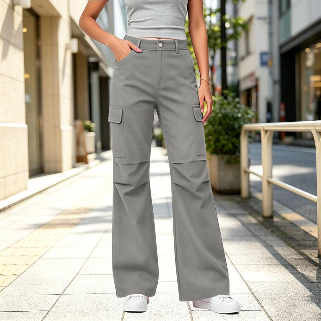 Women's Casual Loose Fit Cargo Pants with Multiple Pockets for Everyday Wear