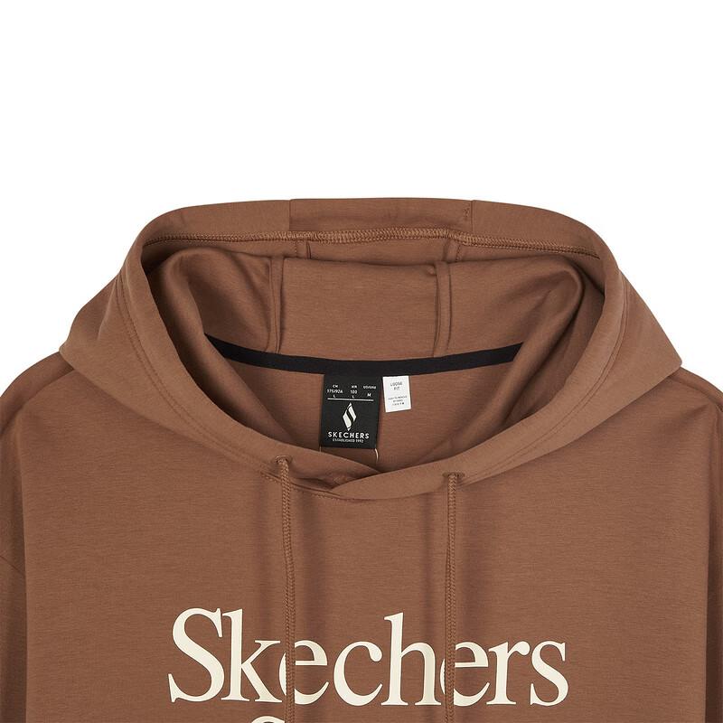 Skechers American Street Retro Sports Casual Warm Loose Comfortable Pullover Hoodie Men hoodies Caramel-Coffee L324U022-03F9