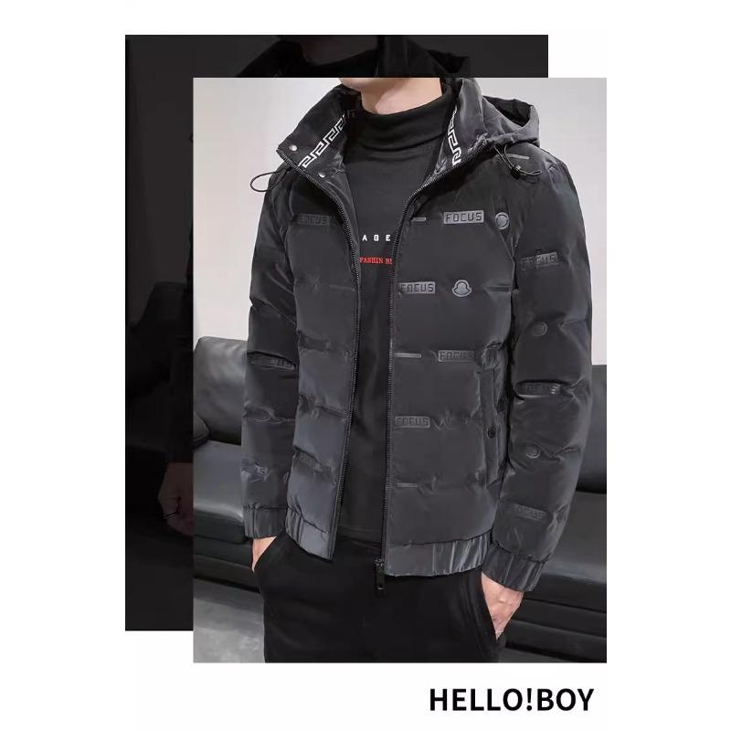 2025 New Men's Hooded Down Jacket Fashionable Korean Winter Cold Protection and Warm Plus Size Jacket Men's Cotton Jacket