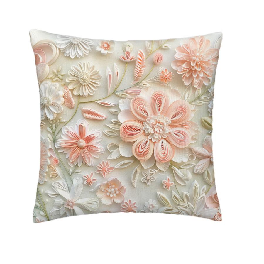1pcs 45cm 3D Soft Cushion Pillow Cover Elegant Plant Floral Pillowcase for Home Living Room Bedroom Decoration Cushion Cover