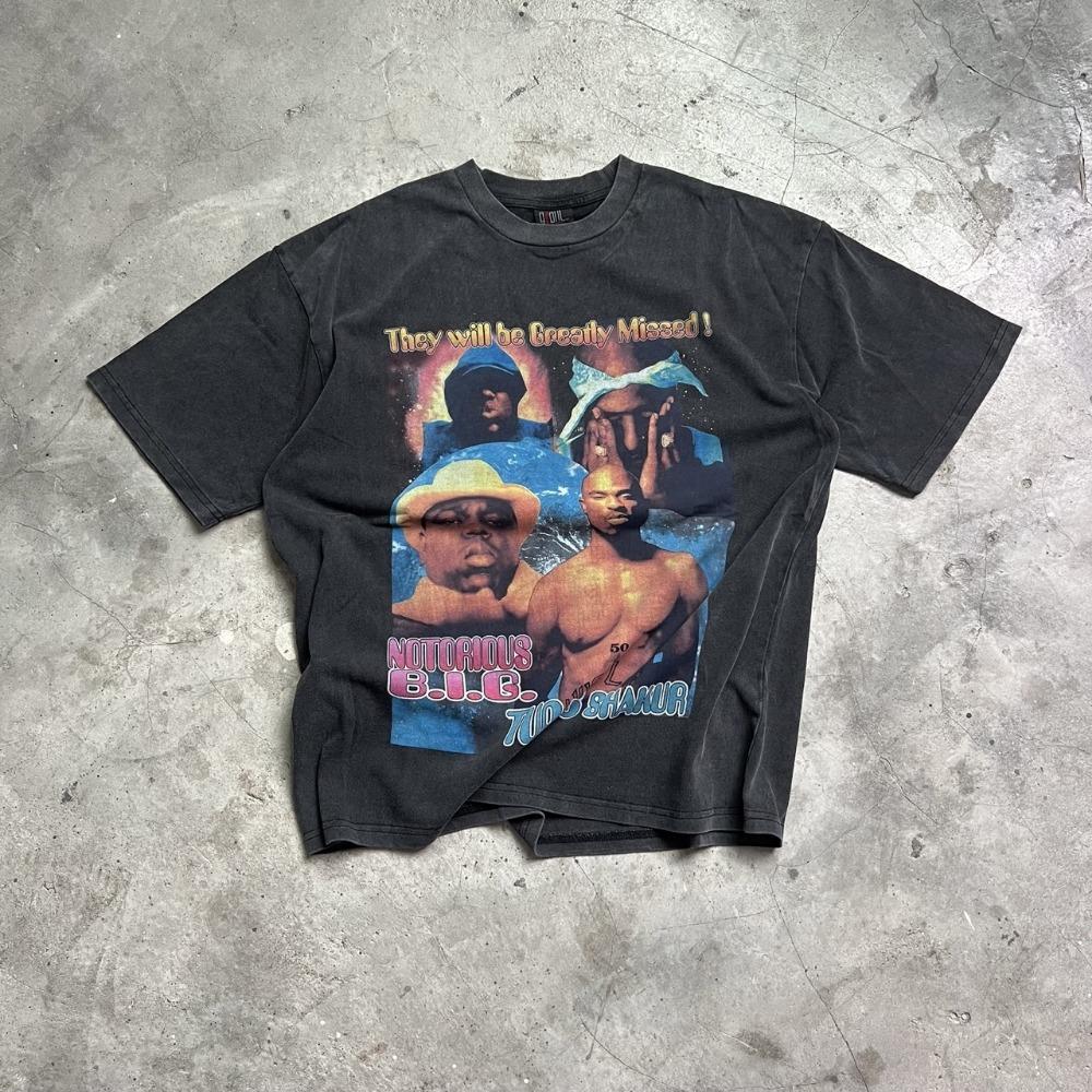 Mote Streetwear Vintage T-skjorter Grafikk Trykt Casual Løs Oversize Bomullsklær Topper T-skjorte For Menn Unisex