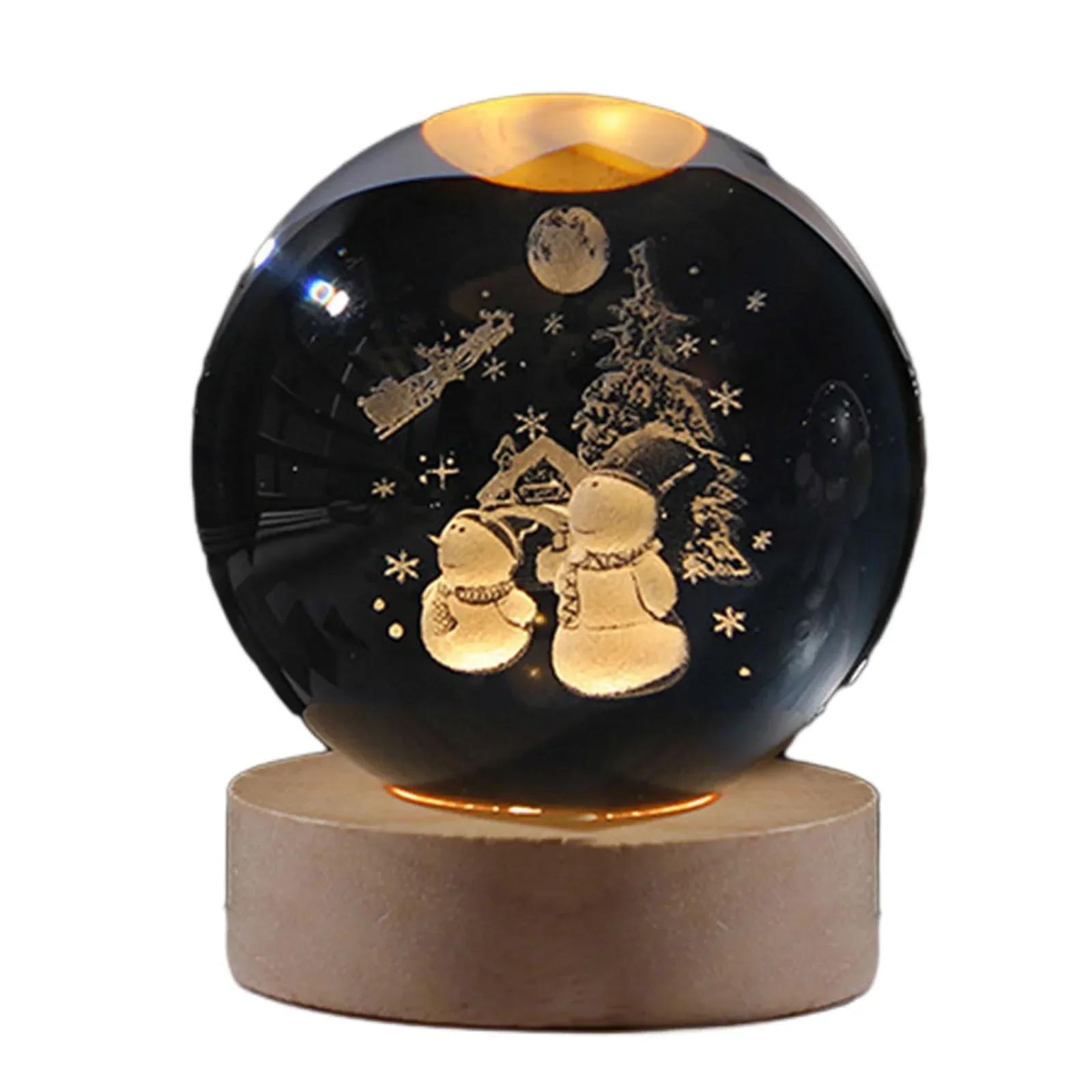 

Хрустальный шар 6 см 3D планета ночник гравированный солнечный глобус усовершенствованное украшение рождественский Санта-Клаус вечеринка подарки