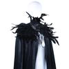 Halloween Shawl Velvet Fabric Demon Angel Costume Cloak Easy Strap Faux Feather Collar Halloween Cosplay Cloak
