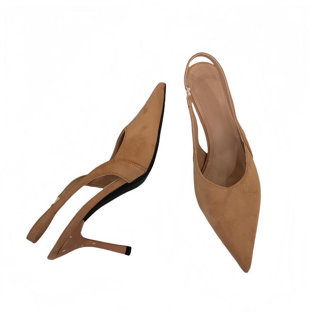 Velvet Sexy Pointed High Heels: Elegant Thin Heel Closed-Toe Sandals for Women - 2026 Spring Collection