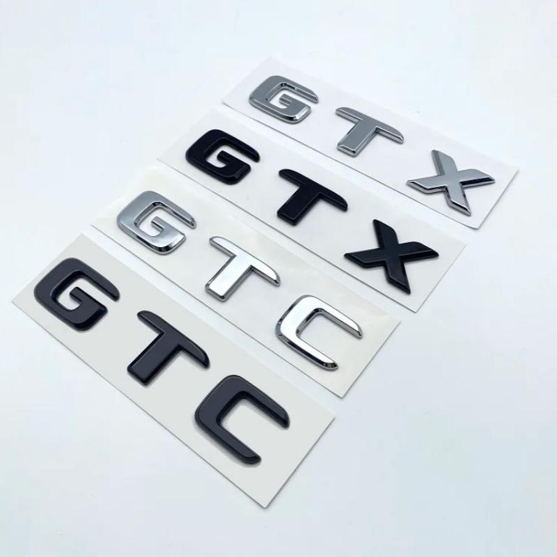 FD06-3D Flat Letters ABS Emblem GTX GTC ID4 ID6 for Volkswagen Car Tailgate Trunk Lid Nameplate Badge Logo Sticker Chrome Black