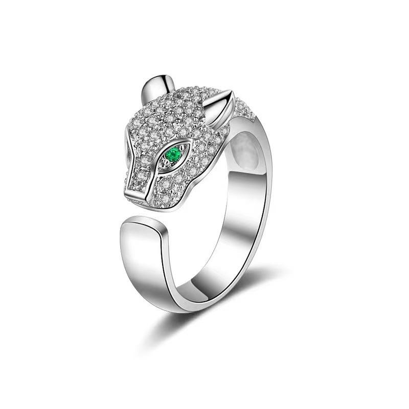 

Популярное европейское и американское уникальное кольцо с головой леопарда, модное разомкнутое кольцо opening adjustable