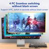 SYONG 4 in 1 Out 4K KVM HDMI Nahtloser Quad-Bildschirm Echtzeit Multi-Viewer HDMI KVM-Switch, Maus und Tastatur für Monitor teilen
