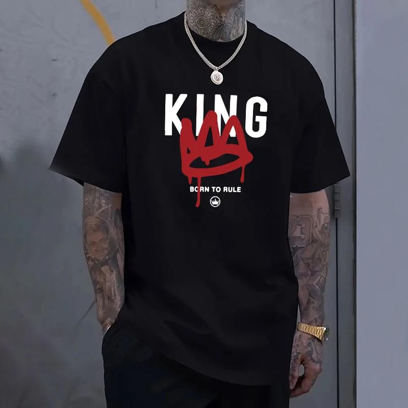 Born to to Rule Printed Tshirts for Men High Quality 100 Cotton Oneck Top Summer Male Urban Fashion King Tees Mens Clothes
