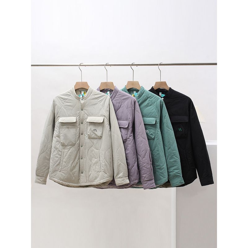 Outdoor Mountain-Style Functional Stand-Collar Padded Work Shirt Jacket for Men, Winter Cotton-Padded Jacket, Foreign Trade Men's Cotton Clothing