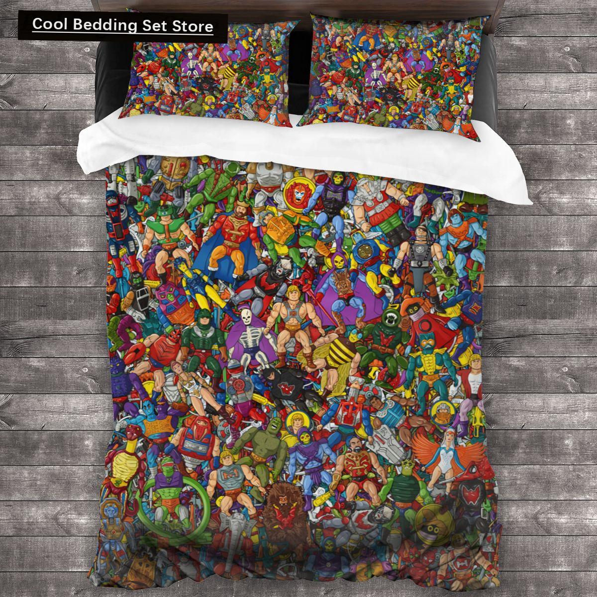 

Він-Мен І Володарі Всесвіту Всесезонний Двоспальний Набір Постільної Білизни 3 Предмети Набір Ковдри Постільна білизна покривало EU single(135x200cm)