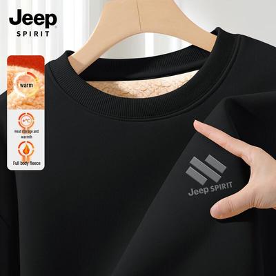 JEEP SPIRIT Herren Lammfleece Warmes Pullover Sweatshirt