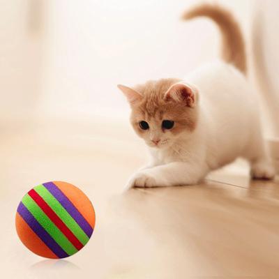 10 Pcs Colorful Rainbow Balls Pet Puppy Dogs EVA Foam Balls Throwing Interactive Balls Training Playing Chewing Balls