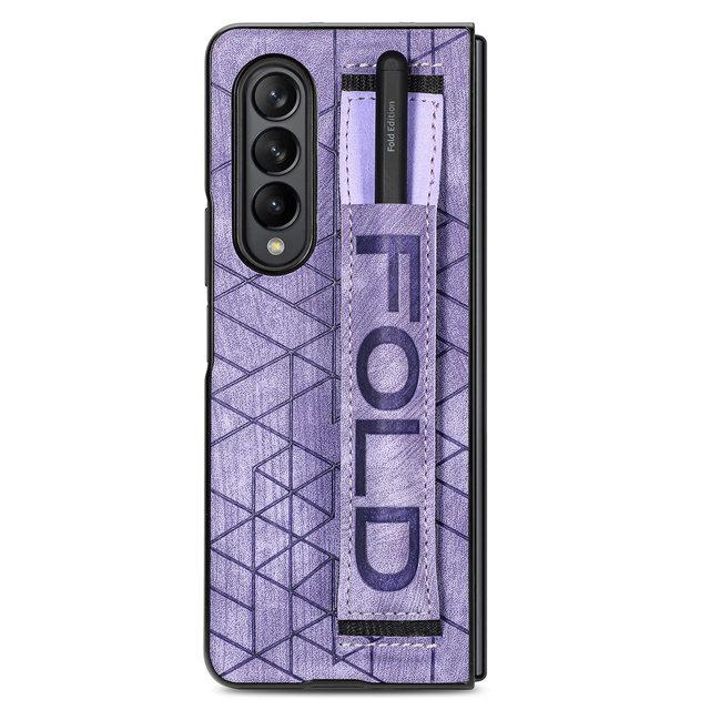 Slim Lightweight Wristband Folding Leather Case For Samsung Galaxy Z Fold 4 5g Fold4 Fold3 Fold 3 Shockproof Protective Cases