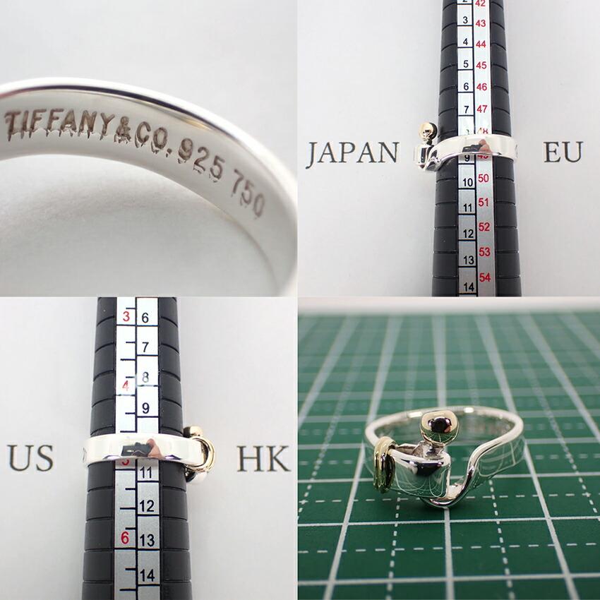 [Used] TIFFANY 925/750 Hook & Eye Ring / Size 8 / j12-13