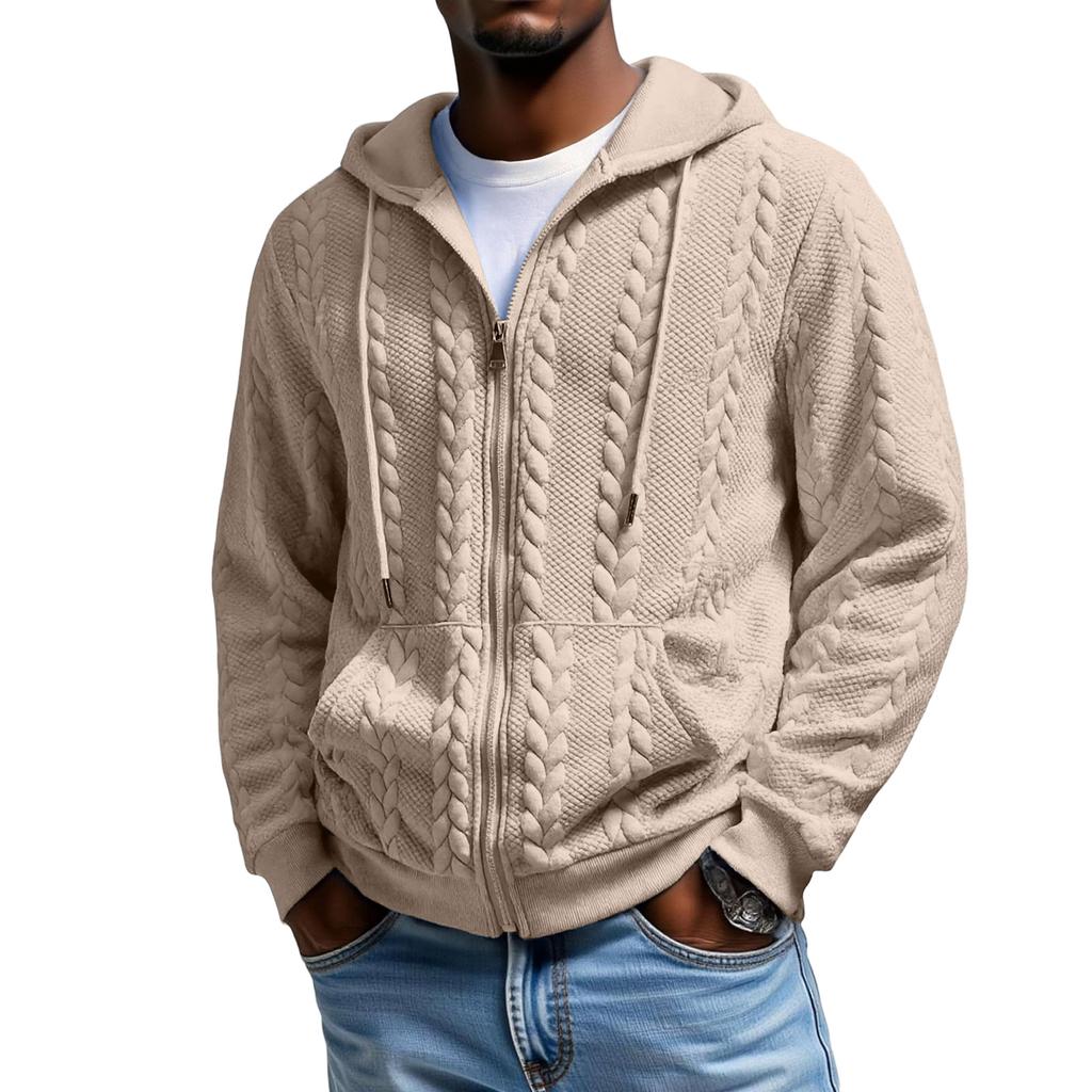 Men's  Sports  Solid  Color  Pattern  Leisure  Zipper  Hooded  Hood  Hoodie  Coat