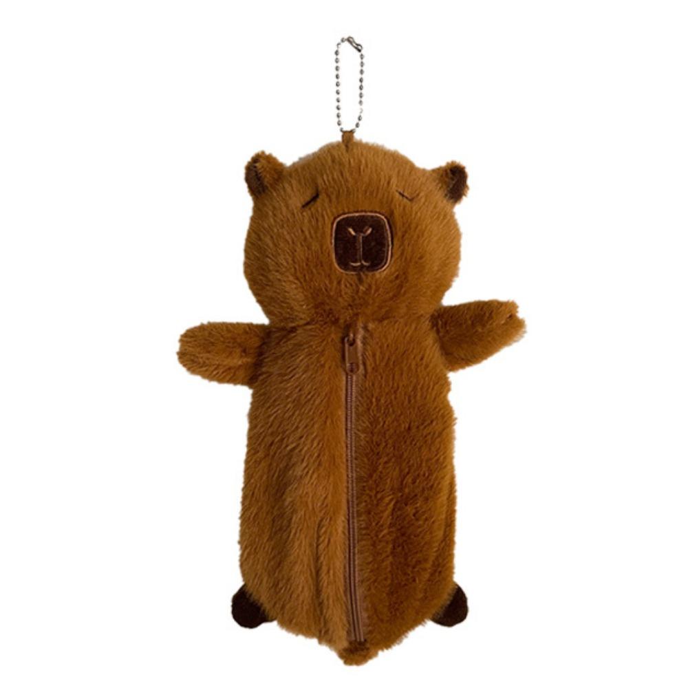 Zipper Capybara Plush Pen Bag Animal Doll Capibara Plush Pencil Pouch  Office